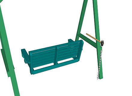 2-Sædet havegynge i træ